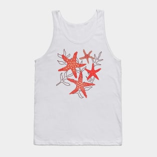 Sea stars - starfish fun in the ocean red colours Tank Top